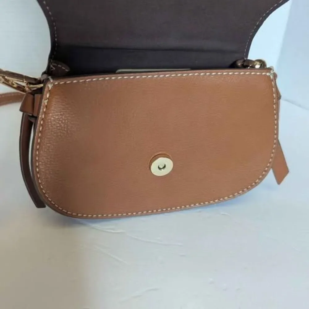 Small Rachel Zoe Tan Leather Convertible Crossbody Bag Purse 7x5